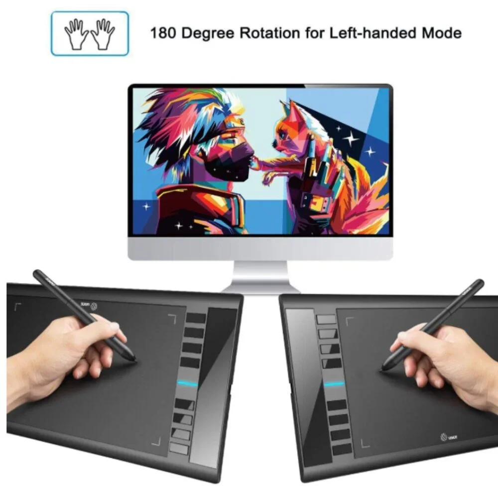 Graphics Drawing Tablet, UGEE M708 10 x 6 inch Large Drawing Tablet with 8 Hot.
